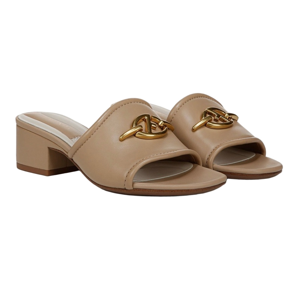 Franco Sarto Latte beige leather Noreen slide size 11 NWOT